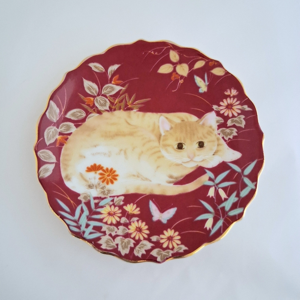 Vintage 1984 Takahashi Mini Cat Plate